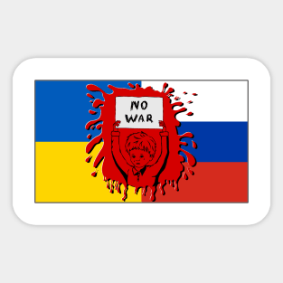 No War poster Ukraine and RUSSIA Sticker